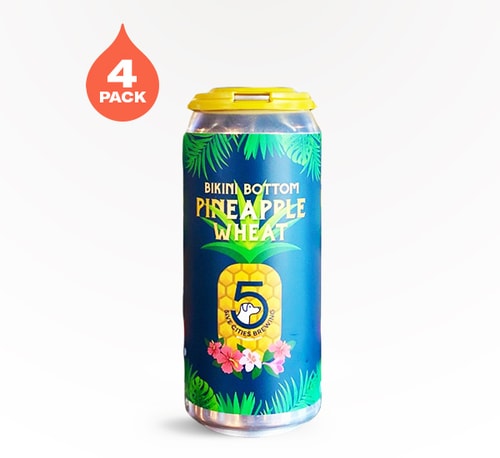 5ive Cities Brewing Bikini Bottom Pineapple Wheat Ale 4 Pack (16oz)