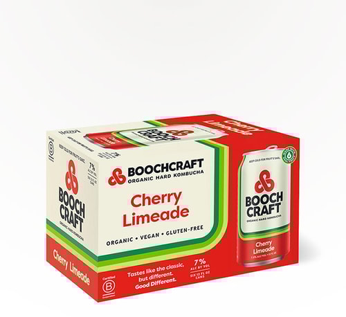 Boochcraft Organic Hard Kombucha Cherry Limeade 6 Cans (12oz)