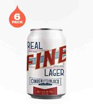 Cinder Block Brewery Real Fine Liquid Lager 6 Cans (12oz)
