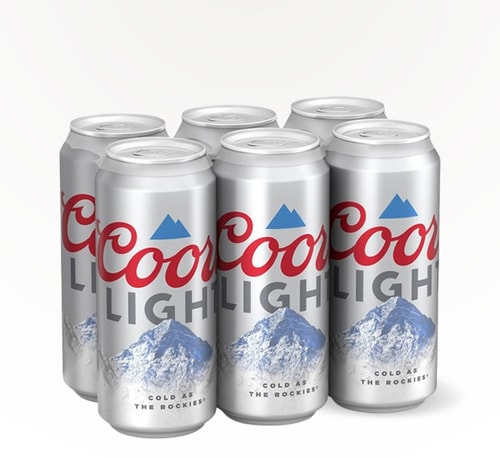 Coors Light Beer 6 Cans 16oz