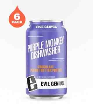 Evil Genius Beer Purple Monkey Dishwasher Porter 6 Cans (12oz)