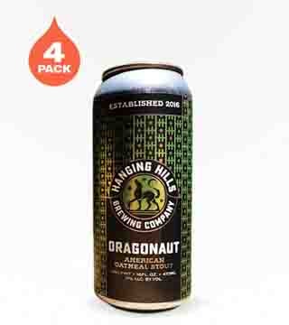 Hanging Hills Brewing Dragonaut Oatmeal Stout 4 Cans 16 oz