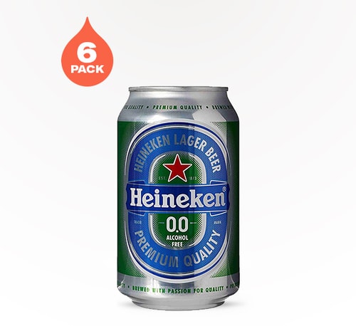 Heineken 0.0 Non-Alcoholic Beer 6 Bottles (11.2oz)