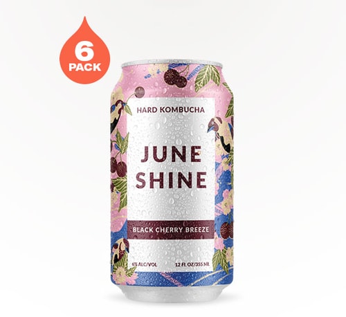 JuneShine Hard Kombucha Black Cherry Breeze 6 Cans (12oz)