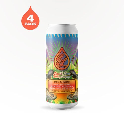 Liquid Love Brewing 100% Dundee Double IPA 4 Pack (16oz)