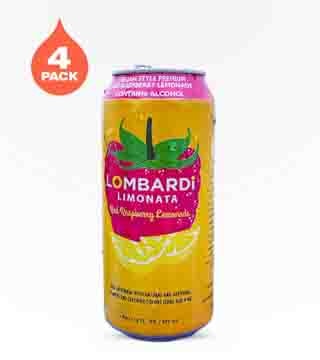 Lombardi Limonata Raspberry Lemonade 4 Cans 16 oz
