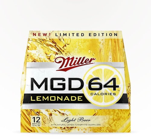 Miller MGD 64 Lemonade Light Lager 12 Bottles (12oz)