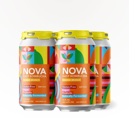 Nova Easy Kombucha Orange Brunch Hard Kombucha 4 Cans (12oz)