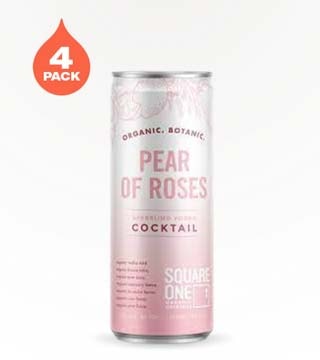Square One Pear of Roses Sparkling Vodka Cocktail 4 Cans 12 oz