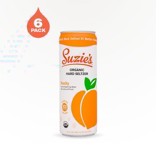 Suzie's Peachy Hard Seltzer 6 Cans (12oz)