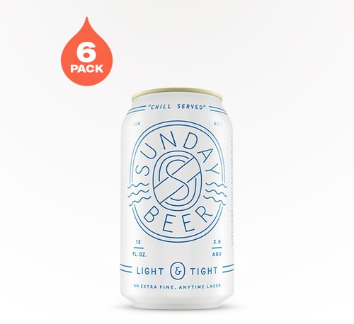 Sunday Beer Light and Tight Lager 6 Cans (12oz)