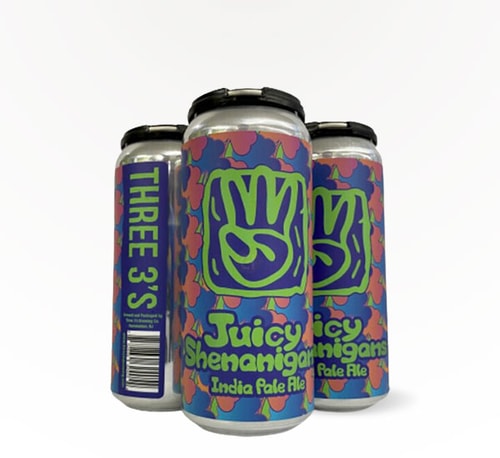 Three 3's Brewing Juicy Shenanigans IPA 4 Pack 16oz