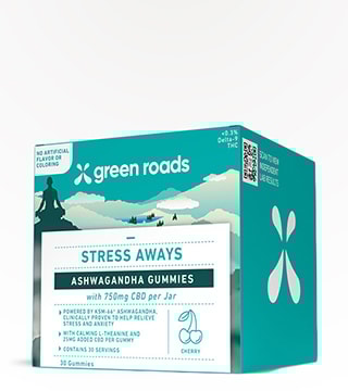 Green Roads Gummies Ashwagandha Stress Aways Cherry 750 mg 30 count