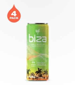 Biza Coconut Pineapple Sparkling Cocktail 4 Cans 12 oz