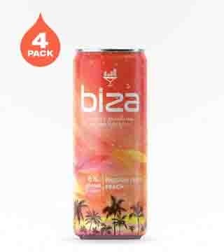 Biza Passionfruit Peach Sparkling Cocktail 4 Cans 12 oz