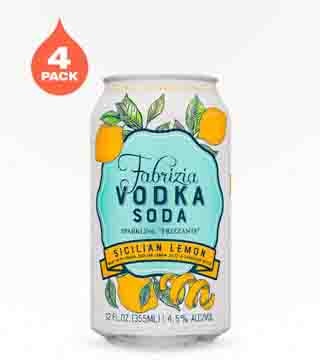 Fabrizia Spirits Vodka Soda Sicilian Lemon 4 Cans 12 oz
