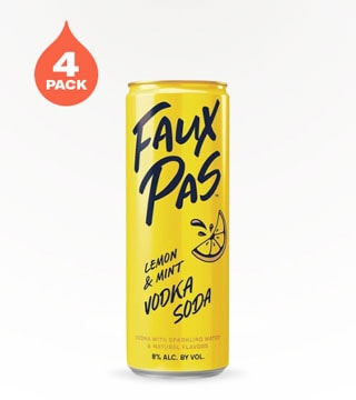 Faux Pas Lemon and Mint Vodka Soda 4 Cans (250ml)