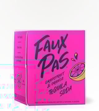 Faux Pas Grapefruit and Orange Tequila Soda 4 Cans (250ml)