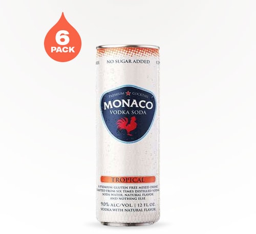 Monaco Vodka Soda Tropical Vodka Soda 6 Cans (12oz)