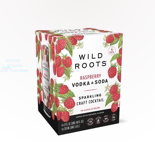 Wild Roots Sparkling Craft Cocktail Raspberry 4 Cans (12oz)
