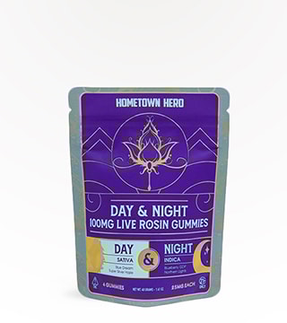 Hometown Hero Gummies Live Rosin Day & Night 100 mg 4 count