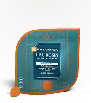 Hometown Hero Gummies Live Rosin Blood Orange & Super Silver Haze 50 mg 10 count