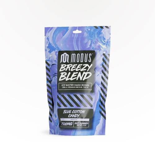 Modus Gummies Breezy Blend Blue Cotton Candy 7500 mg 20 count