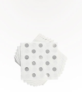 Cakewalk Foiled Silver Dot Napkin 20 Pack