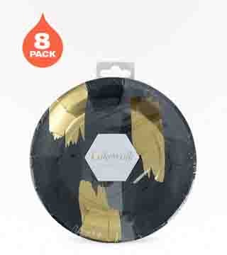Cakewalk Brushstroke Noir Appetizer Plates 8 Pack