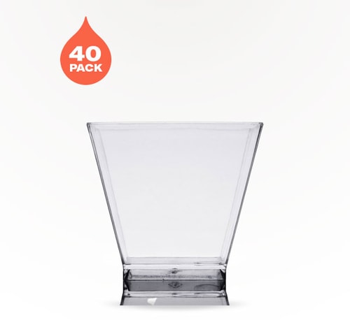 Choice 2 oz Clear Square Plastic Shot Glass 40 pack