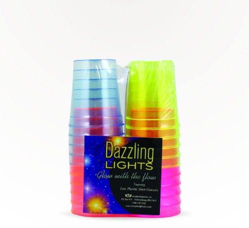 Dazzling Lights 2 oz Plastic Shot Glass 20 Pack