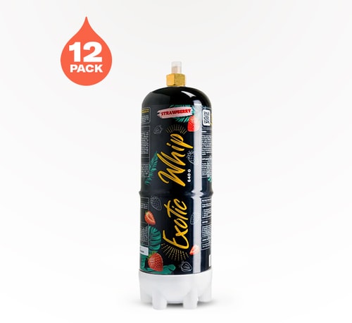 Exotic Whip Cream Chargers Strawberry Flavored N2O Tank - 640g 12 Pack