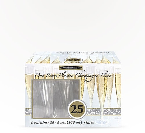 Party Essentials 5 oz Plastic Champagne Flutes 25 Pack