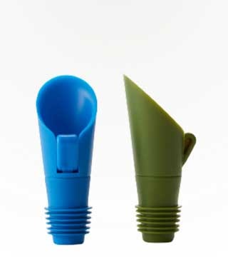 Rabbit Barware Blue and Green Flipper Pourer Stopper 2 Pack