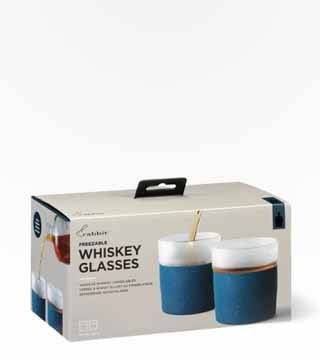 Rabbit Barware 8 oz Speckled Navy Freezable Whiskey Glasses 2 Pack