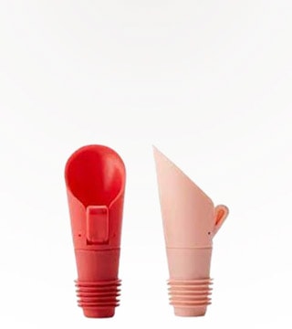 Rabbit Barware Coral and Pink Flipper Pourer Stopper 2 Pack
