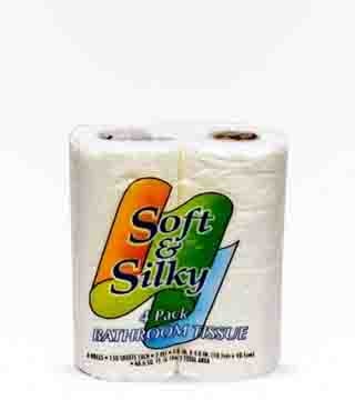 Soft and Silky Bathroom Tissue 4 Pack