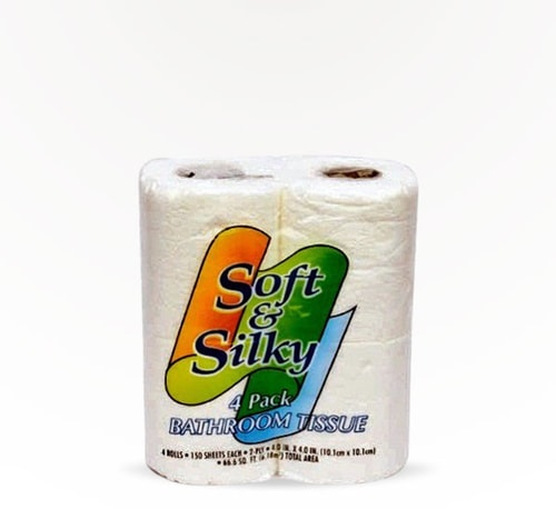 Soft and Silky Bathroom Tissue 4 Pack