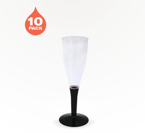 True Brand 5 oz Black Stemmed Champagne Flutes 10 Pack