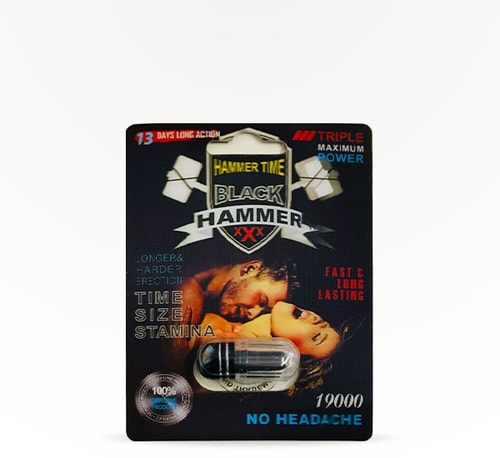 Hammer Time Black Hammer 19000 Male Enhancement Pill Single