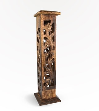 Incense Burner Wood Tower Single