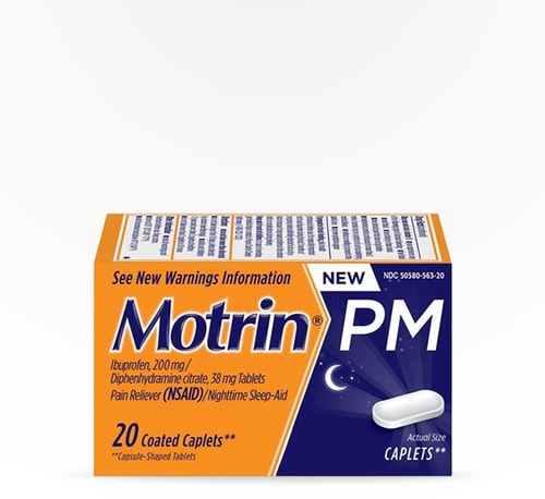 Motrin PM 200 mg Pain Reliever and Sleep Aid Caplets 20 Pack
