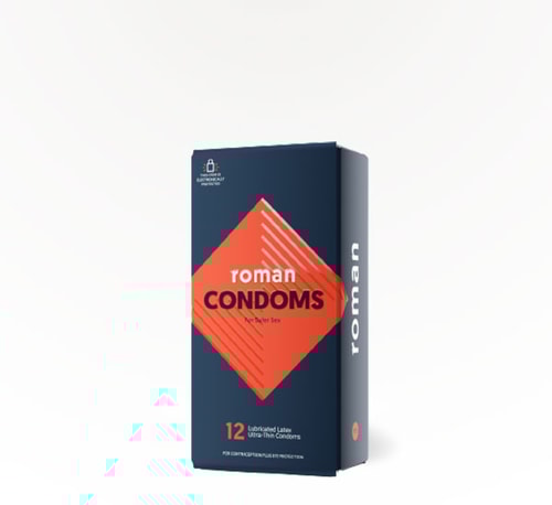 Roman Condoms Ultra-Thin Lubricated 12 Pack