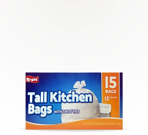 Ri-Pac 13 Gallon Tall Kitchen Bags 15 Pack
