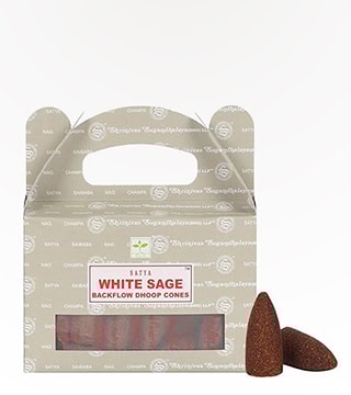 Satya Backflow Dhoop Cones White Sage 24 Pack