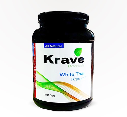 Krave Botanicals Capsules White Thai 1000 count