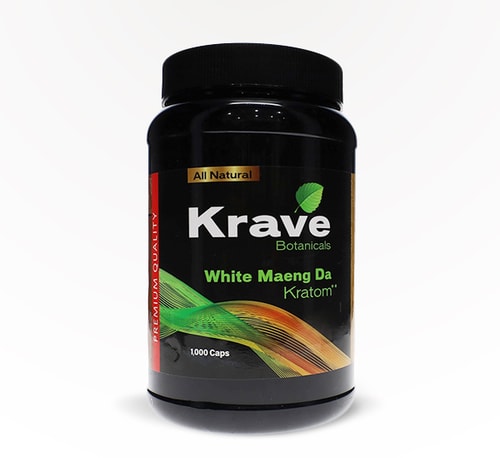 Krave Botanicals Capsules White Maeng Da 1000 count