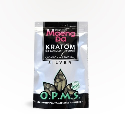 O.P.M.S. Capsules Silver (Green Vein Maeng Da) 120 count