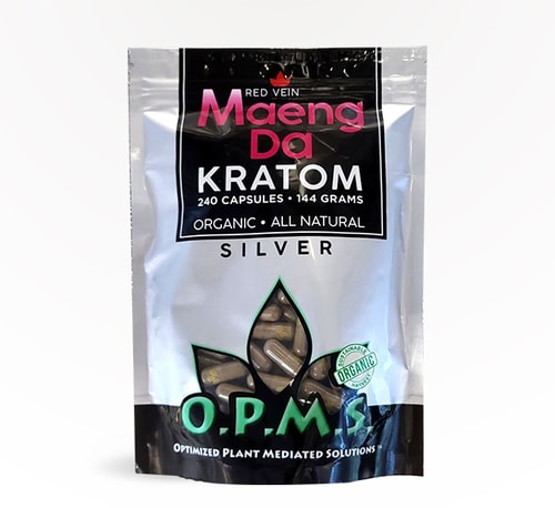 O.P.M.S. Capsules Silver (Red Vein Maeng Da) 240 count