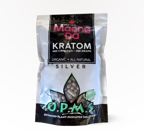 O.P.M.S. Capsules Silver (Red Vein Maeng Da) 480 count